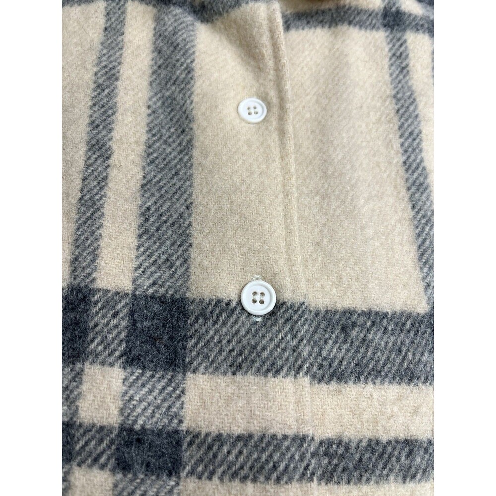 Vintage 1960s Womens’ WoolRich Flannel Shirt Size Large Made In USA beige - Picture 7 of 16